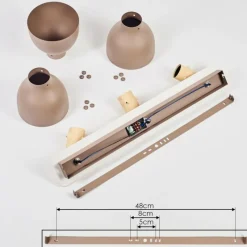 Luminaires Scandinaves-hofstein Plafonnier Brunnen Brun, Couleur bois, Taupe, 3 lumières