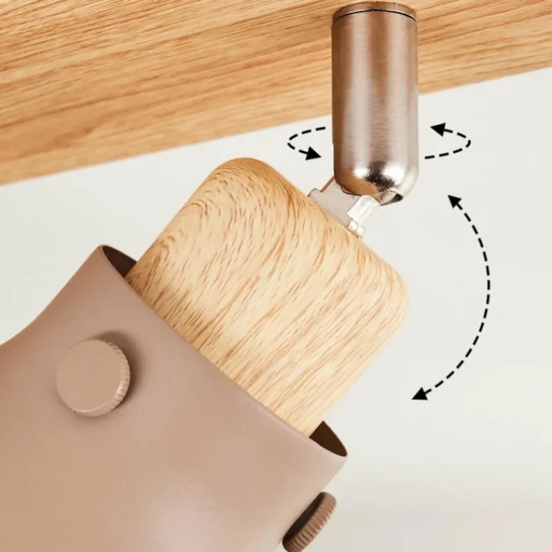 Luminaires Scandinaves-hofstein Plafonnier Brunnen Brun, Couleur bois, Taupe, 3 lumières