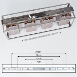 Lampes En Tissu-hofstein Plafonnier Buchanan Argenté, 4 lumières