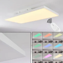 hofstein Plafonnier Buenaventura LED Blanc, 1 lumière, Télécommandes, Changeur de couleurs