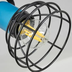 Lampes Vintages & Rétros-hofstein Plafonnier Builako Bleu, Noir, 1 lumière