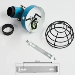 Lampes Vintages & Rétros-hofstein Plafonnier Builako Bleu, Noir, 1 lumière