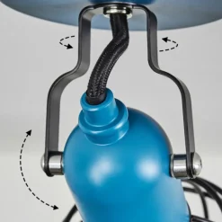 Lampes Vintages & Rétros-hofstein Plafonnier Builako Bleu, Noir, 1 lumière