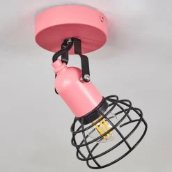 Lampes Vintages & Rétros-hofstein Plafonnier Builako Rose, Noir, 1 lumière