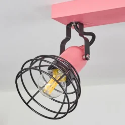 Lampes Vintages & Rétros-hofstein Plafonnier Builako Rose, Noir, 2 lumières