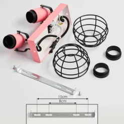 Lampes Vintages & Rétros-hofstein Plafonnier Builako Rose, Noir, 2 lumières