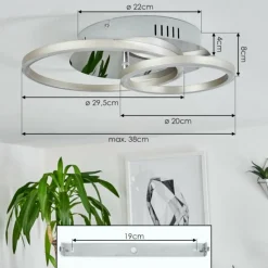 hofstein Plafonnier Buren LED Aluminium, Chrome, 1 lumière