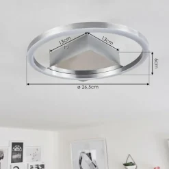 hofstein Plafonnier Buren LED Nickel mat, 1 lumière