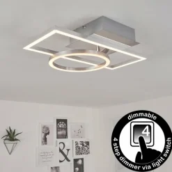 hofstein Plafonnier Buren LED Nickel mat, 1 lumière