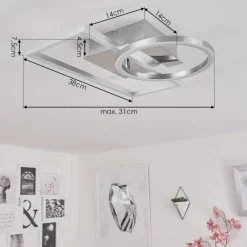 hofstein Plafonnier Buren LED Nickel mat, 1 lumière