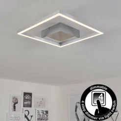 hofstein Plafonnier Buren LED Nickel mat, 1 lumière