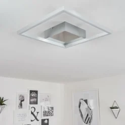hofstein Plafonnier Buren LED Nickel mat, 1 lumière