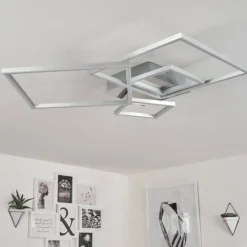 hofstein Plafonnier Buren LED Nickel mat, 1 lumière