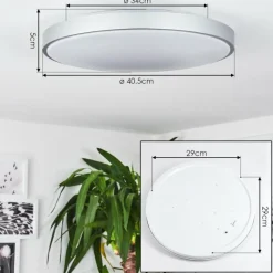 hofstein Plafonnier Buris LED Argenté, 1 lumière, Télécommandes* Éclairage Led