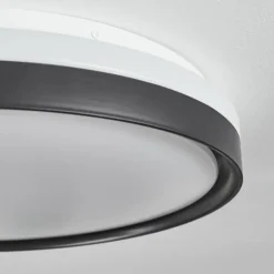 hofstein Plafonnier Buris LED Noir, Blanc, 1 lumière, Télécommandes