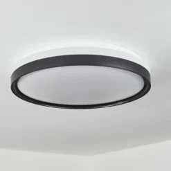 hofstein Plafonnier Buris LED Noir, Blanc, 1 lumière, Télécommandes