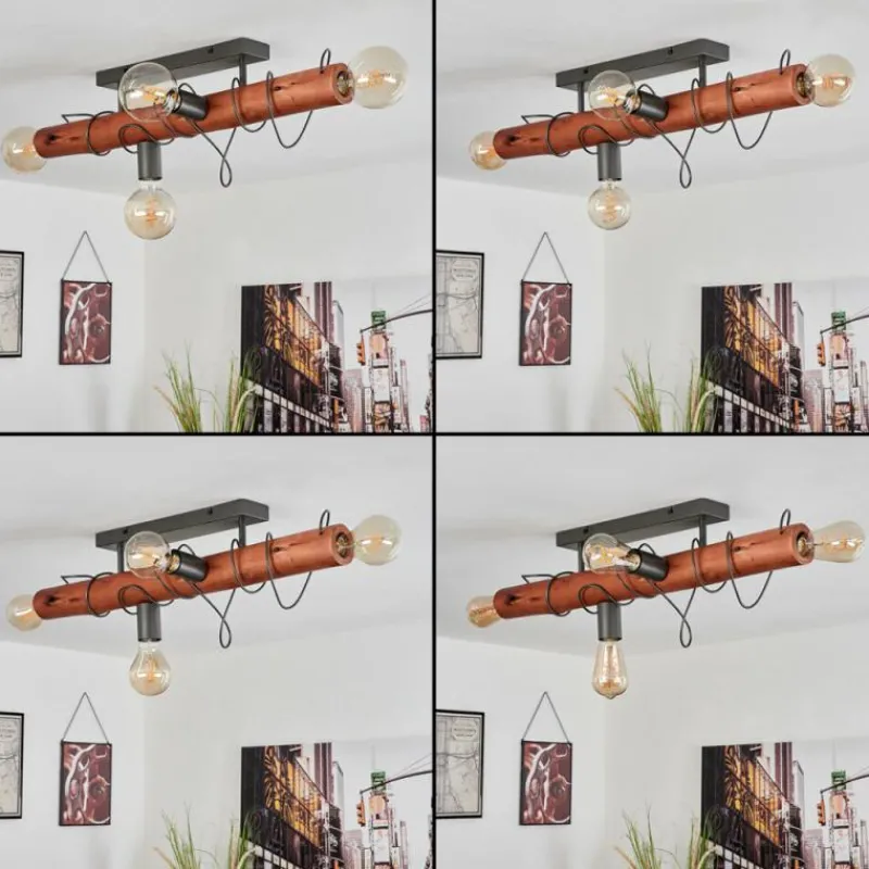 Luminaires Scandinaves-hofstein Plafonnier Burruyaco Gris, Écru, 4 lumières