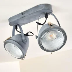 hofstein Plafonnier Butikon Gris, 2 lumières