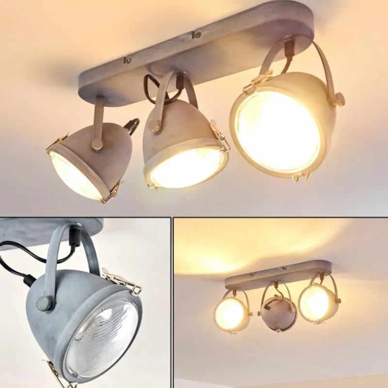 hofstein Plafonnier Butikon Gris, 3 lumières* Spots Et Projecteurs