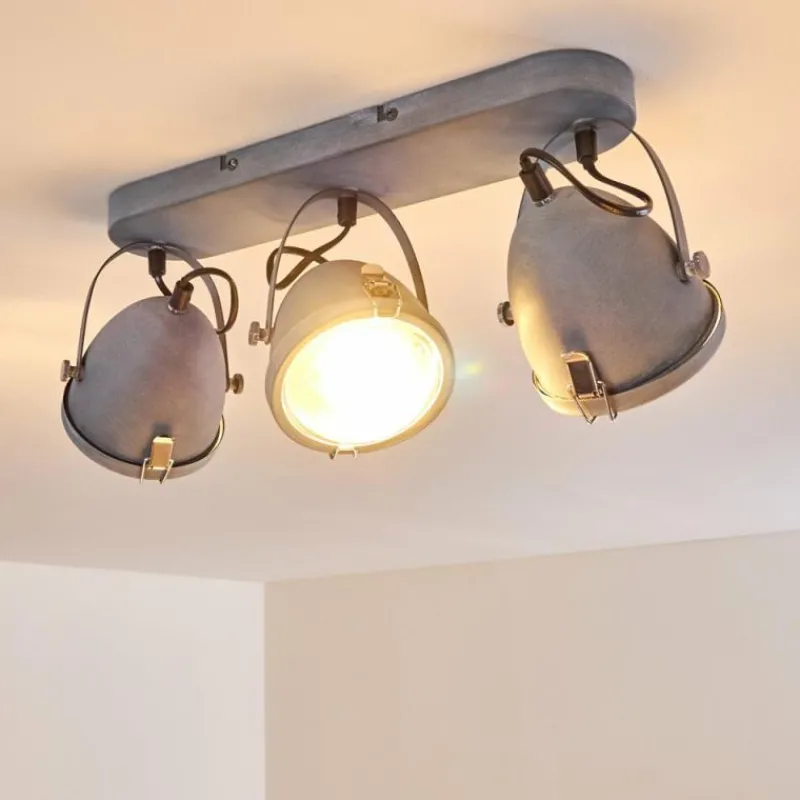 hofstein Plafonnier Butikon Gris, 3 lumières* Spots Et Projecteurs