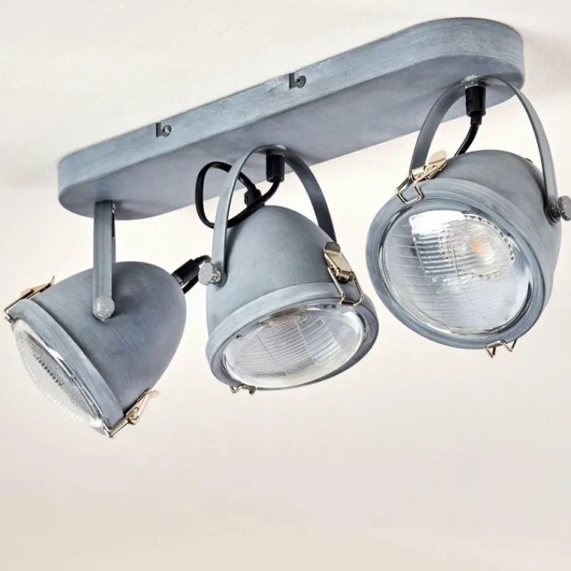 hofstein Plafonnier Butikon Gris, 3 lumières* Spots Et Projecteurs