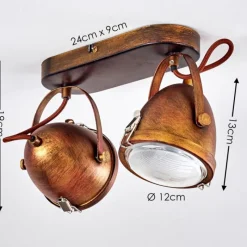 hofstein Plafonnier Butikon Rouille, 2 lumières