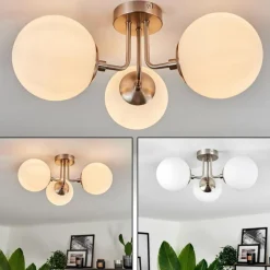 hofstein Plafonnier Cabalonga Nickel mat, 3 lumières