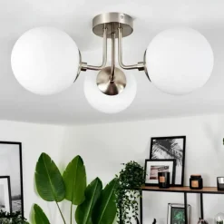 hofstein Plafonnier Cabalonga Nickel mat, 3 lumières
