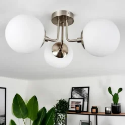 hofstein Plafonnier Cabalonga Nickel mat, 3 lumières