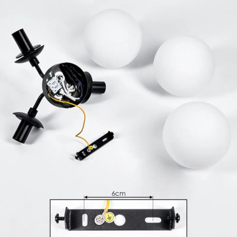 hofstein Plafonnier Cabalonga Noir, 3 lumières