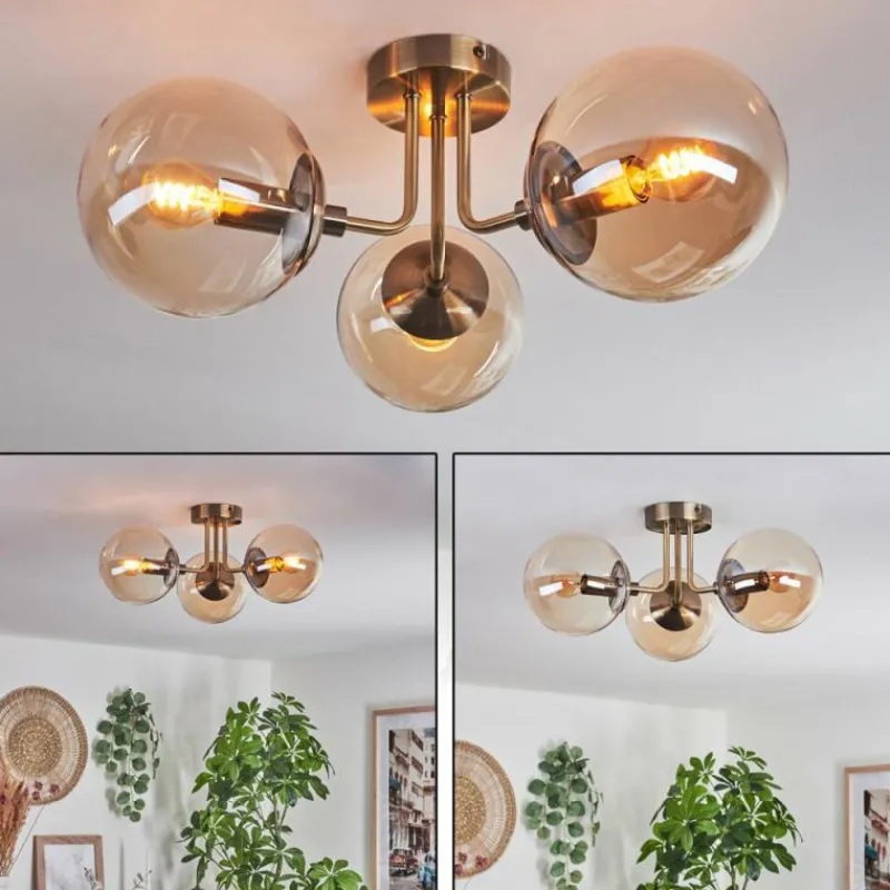 hofstein Plafonnier Cabalonga Vieux laiton, 3 lumières