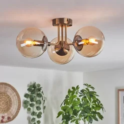 hofstein Plafonnier Cabalonga Vieux laiton, 3 lumières