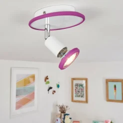 hofstein Plafonnier Cabri LED Chrome, Lila, Blanc, 1 lumière