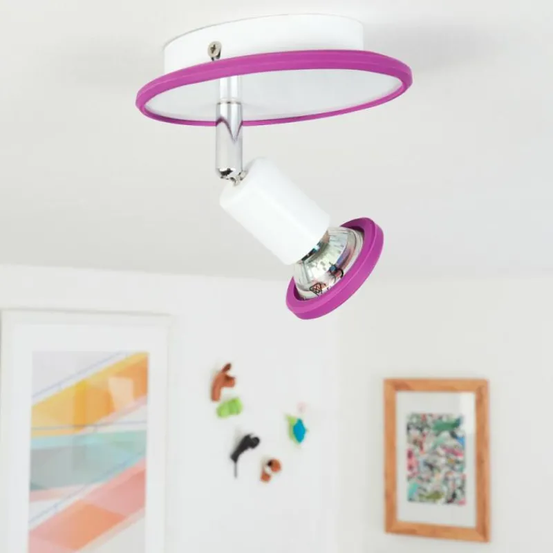 hofstein Plafonnier Cabri LED Chrome, Lila, Blanc, 1 lumière