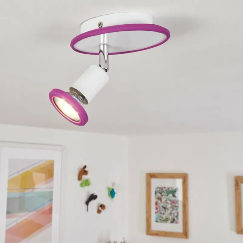 hofstein Plafonnier Cabri LED Chrome, Lila, Blanc, 1 lumière