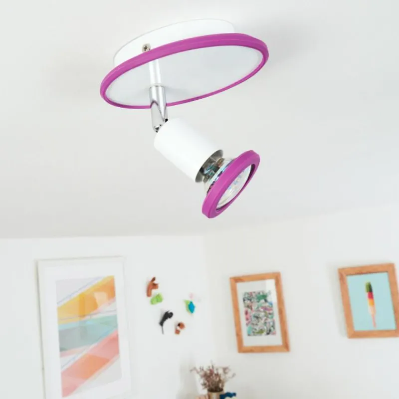 hofstein Plafonnier Cabri LED Chrome, Lila, Blanc, 1 lumière