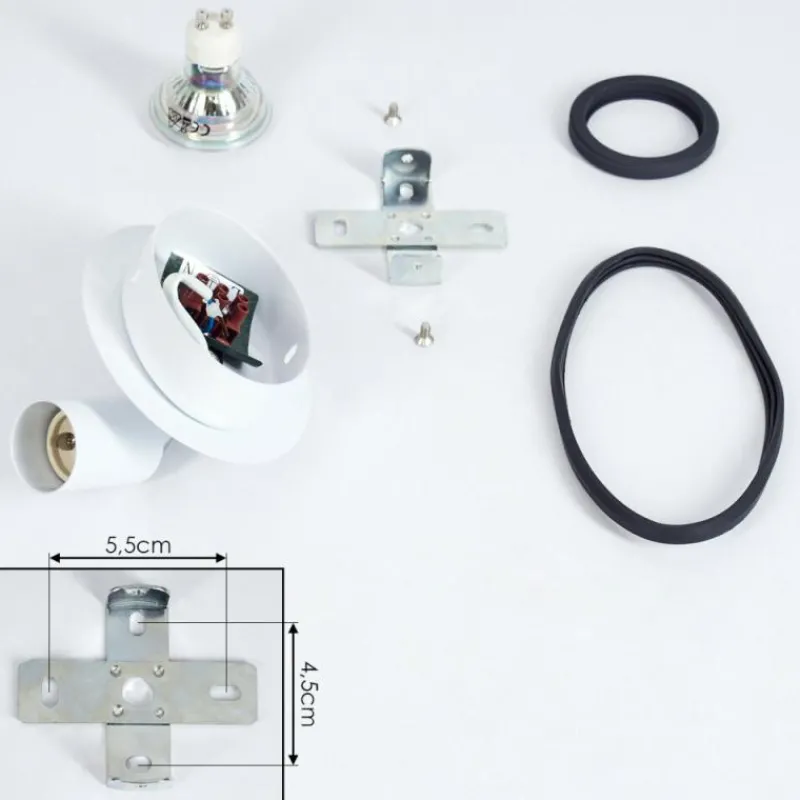 hofstein Plafonnier Cabri LED Chrome, Noir, Blanc, 1 lumière