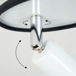 hofstein Plafonnier Cabri LED Chrome, Noir, Blanc, 1 lumière