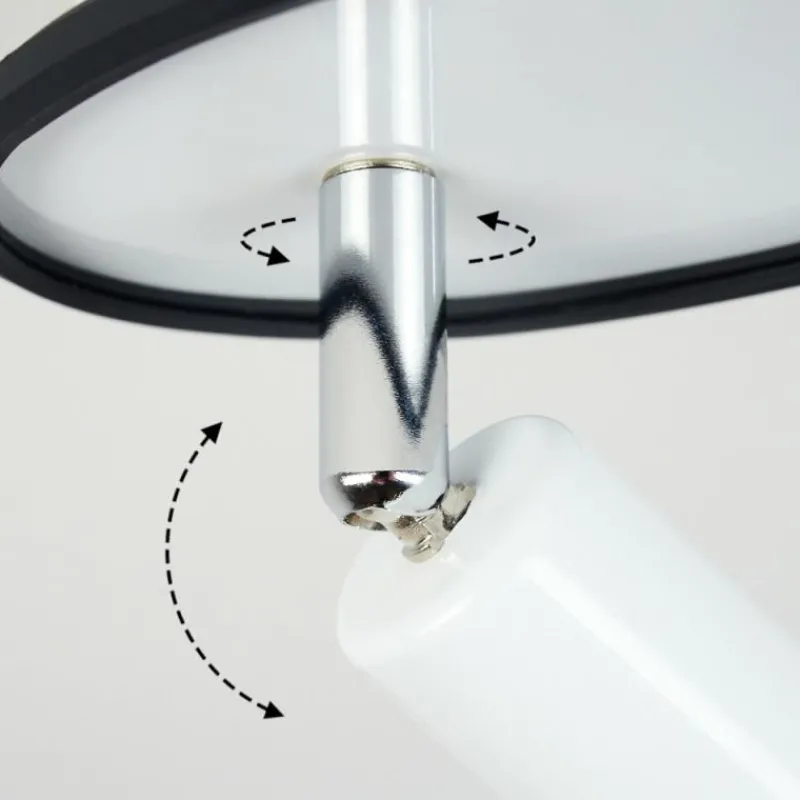 hofstein Plafonnier Cabri LED Chrome, Noir, Blanc, 1 lumière