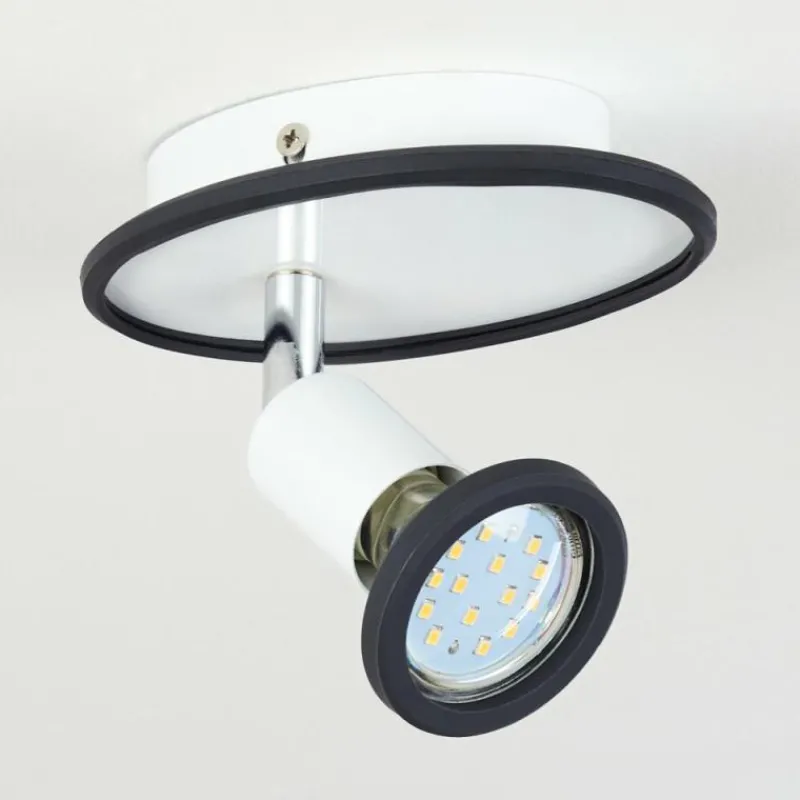 hofstein Plafonnier Cabri LED Chrome, Noir, Blanc, 1 lumière