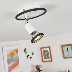 hofstein Plafonnier Cabri LED Chrome, Noir, Blanc, 1 lumière