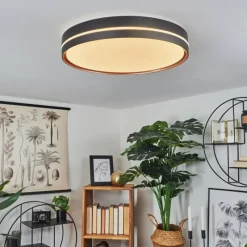 hofstein Plafonnier Cachalot LED Cuivre, Noir, 1 lumière, Télécommandes, Changeur de couleurs