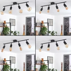 Lampes Vintages & Rétros-hofstein Plafonnier Cacoq Noir, 4 lumières