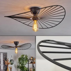 hofstein Plafonnier Cacor Noir, 1 lumière