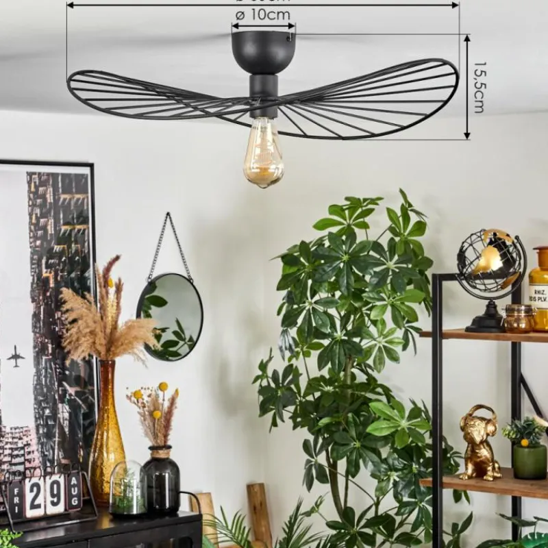 hofstein Plafonnier Cacor Noir, 1 lumière