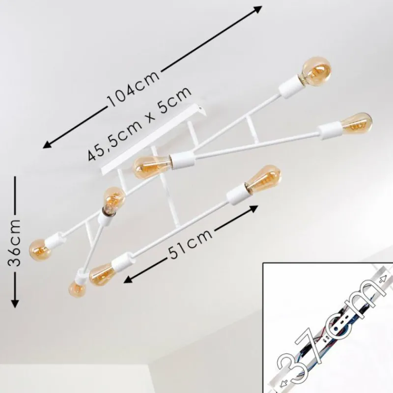 hofstein Plafonnier Cahaba Blanc, 8 lumières* Plafonniers