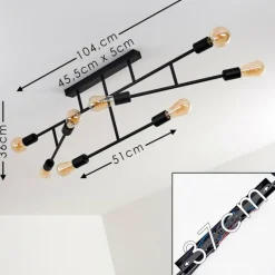 hofstein Plafonnier Cahaba Noir, 8 lumières