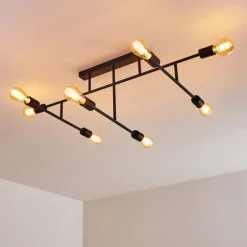 hofstein Plafonnier Cahaba Noir, 8 lumières
