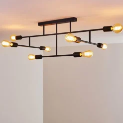 hofstein Plafonnier Cahaba Noir, 8 lumières