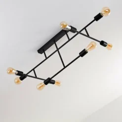 hofstein Plafonnier Cahaba Noir, 8 lumières